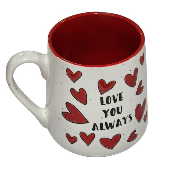 Sheffield Home Red Hearts Ceramic Coffee Mug‎  Love You Always 16oz - Picture 3 of 16